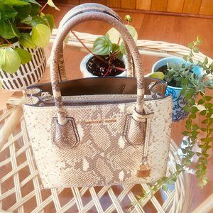 MICHAEL KORS SNAKE EMBOSSED LEATHER BAG/
